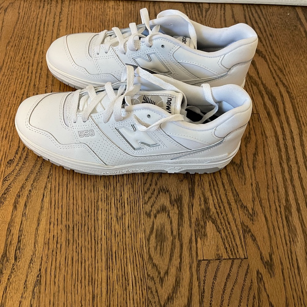 New Balance 550 mesh-trimmed leather sneakers. White. US 8 (Women). NWT. No box